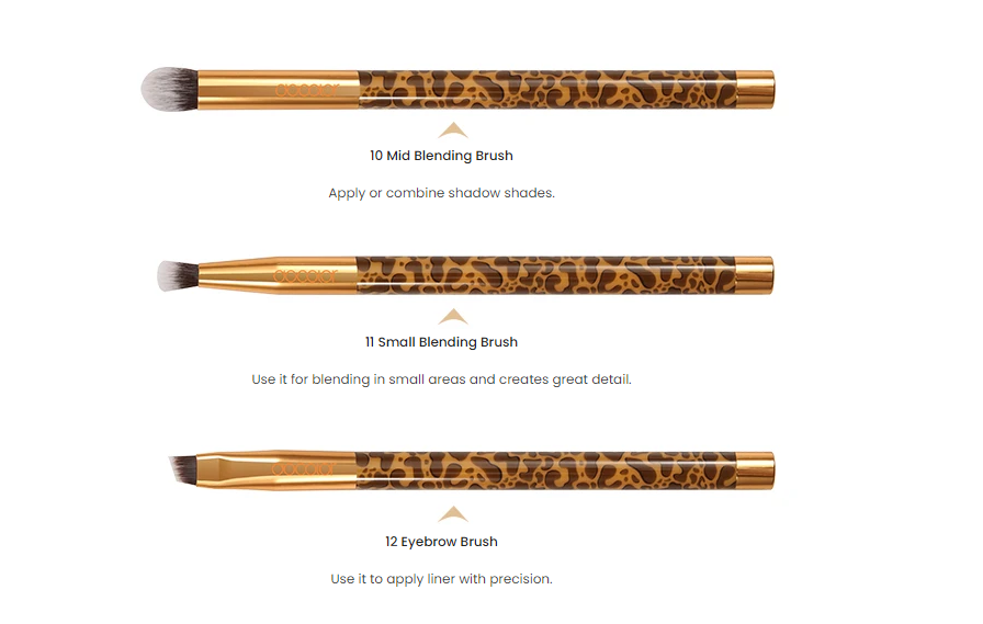 Animal Print - 12 pcs Makeup Brushes Set