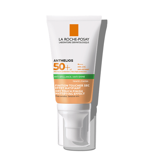 Protector Solar Anthelios Toque Seco Anti brillo con color FPS 50+