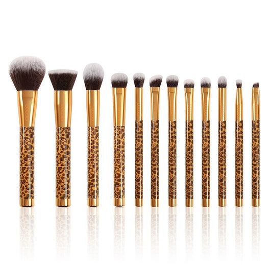 Animal Print - 12 pcs Makeup Brushes Set