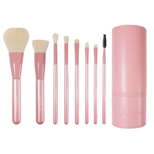 Pink - 9 pcs Makeup Brushes Set con estuche