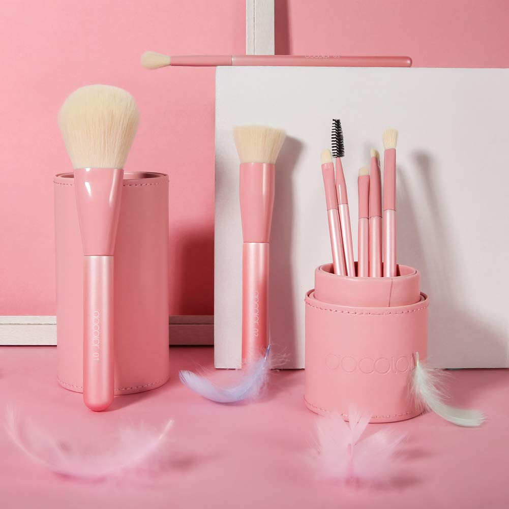 Pink - 9 pcs Makeup Brushes Set con estuche