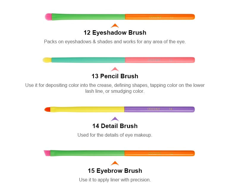 Dream of Color - 15pcs Makeup Brushes Set